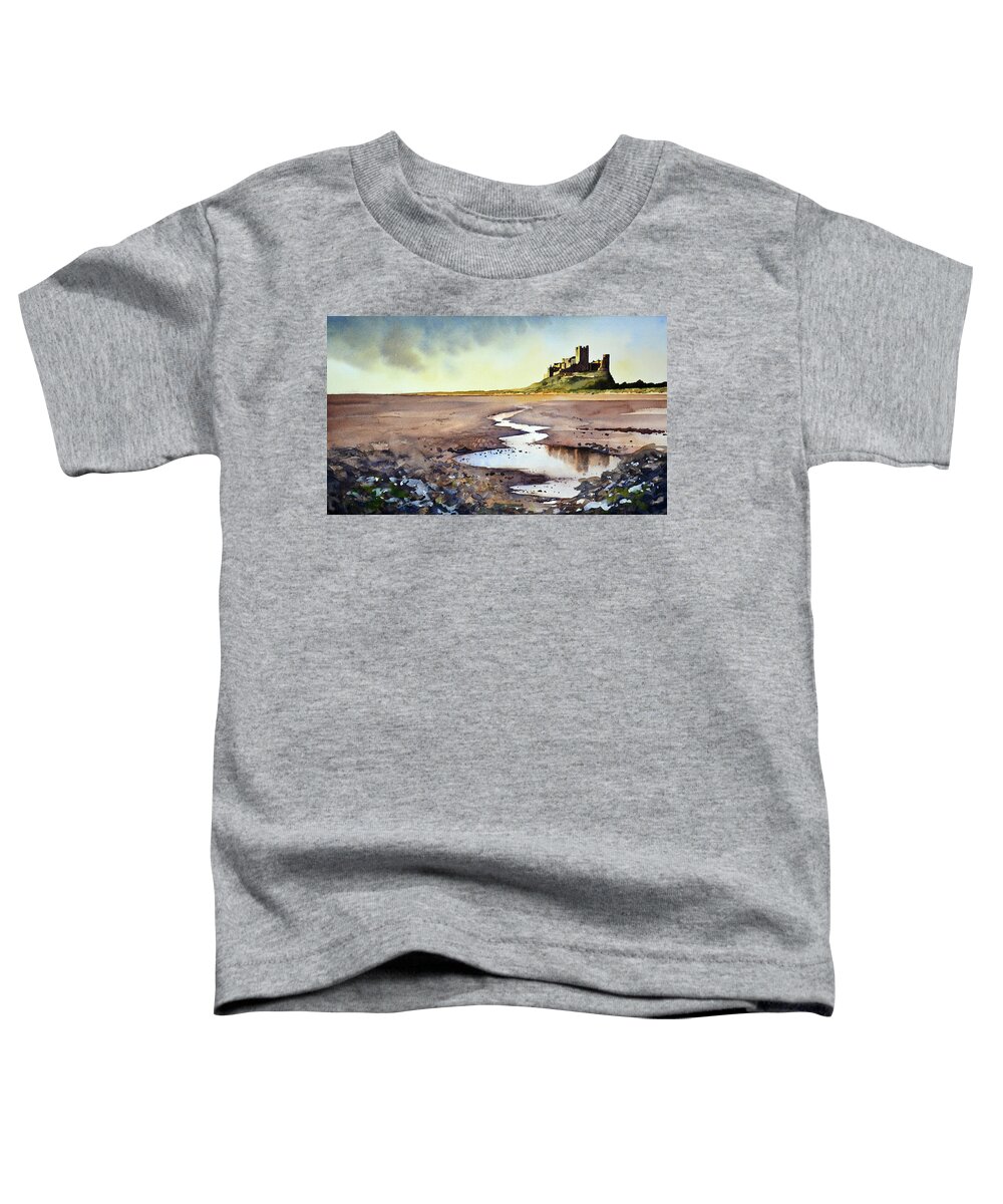 Bamburgh Castle By Paul Dene Marlor Toddler T-Shirt featuring the painting Bamburgh Castle 2 by Paul Dene Marlor