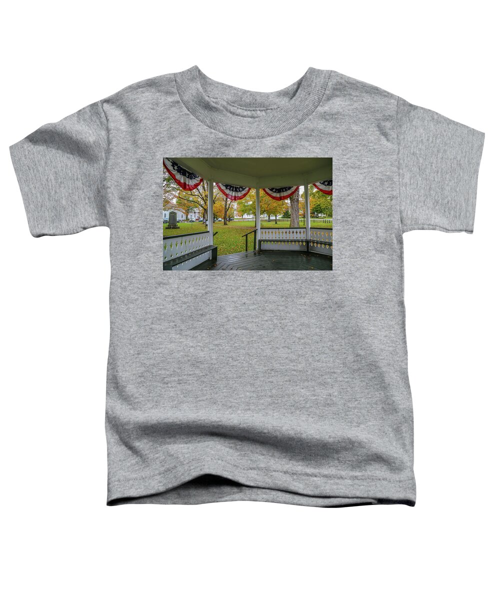 Gazebo Toddler T-Shirt featuring the photograph Bandstand View in Fall by Kevin Craft