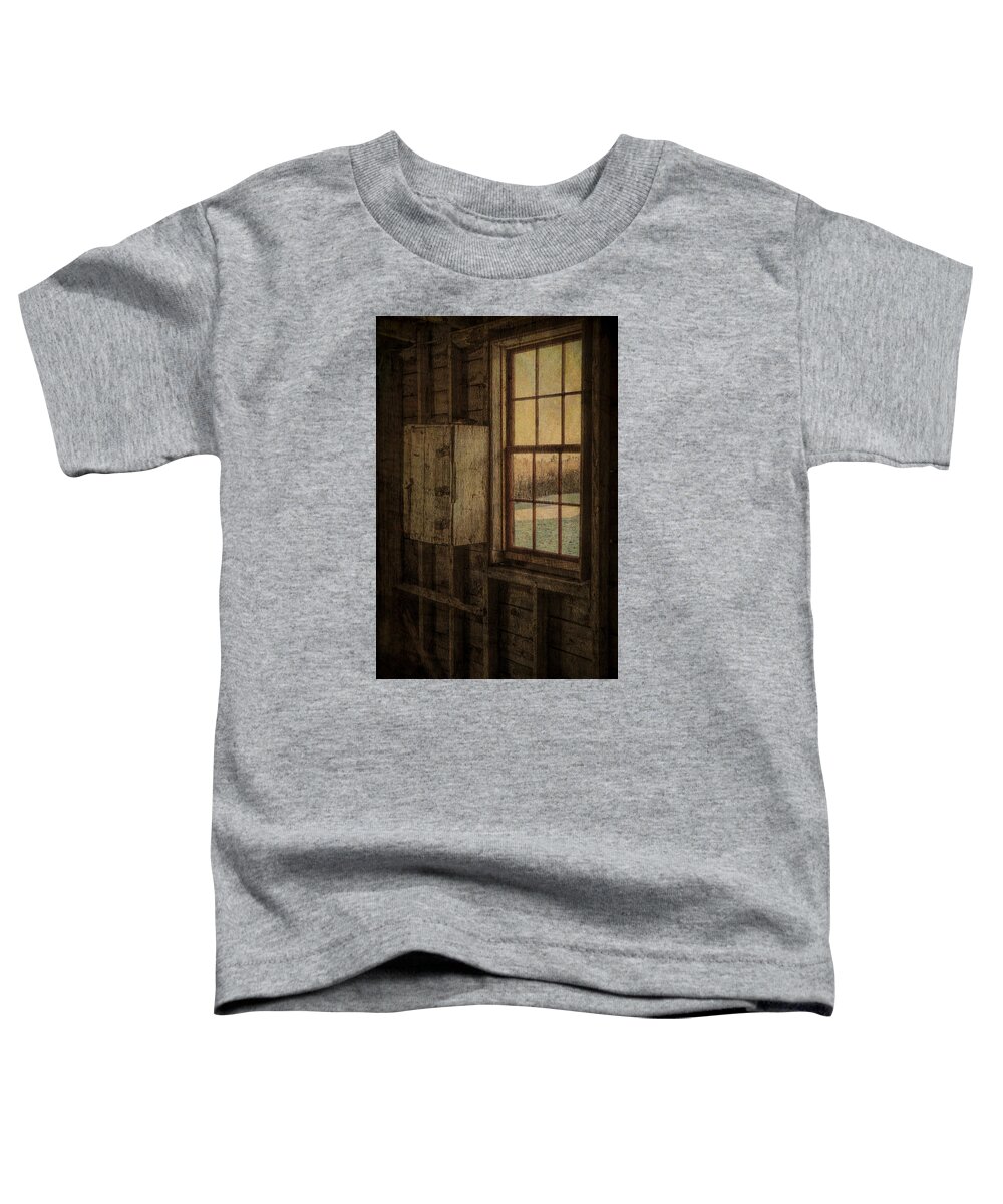 Sunset Lake Road West Brattleboro Vermont Toddler T-Shirt featuring the photograph Barn Window by Tom Singleton