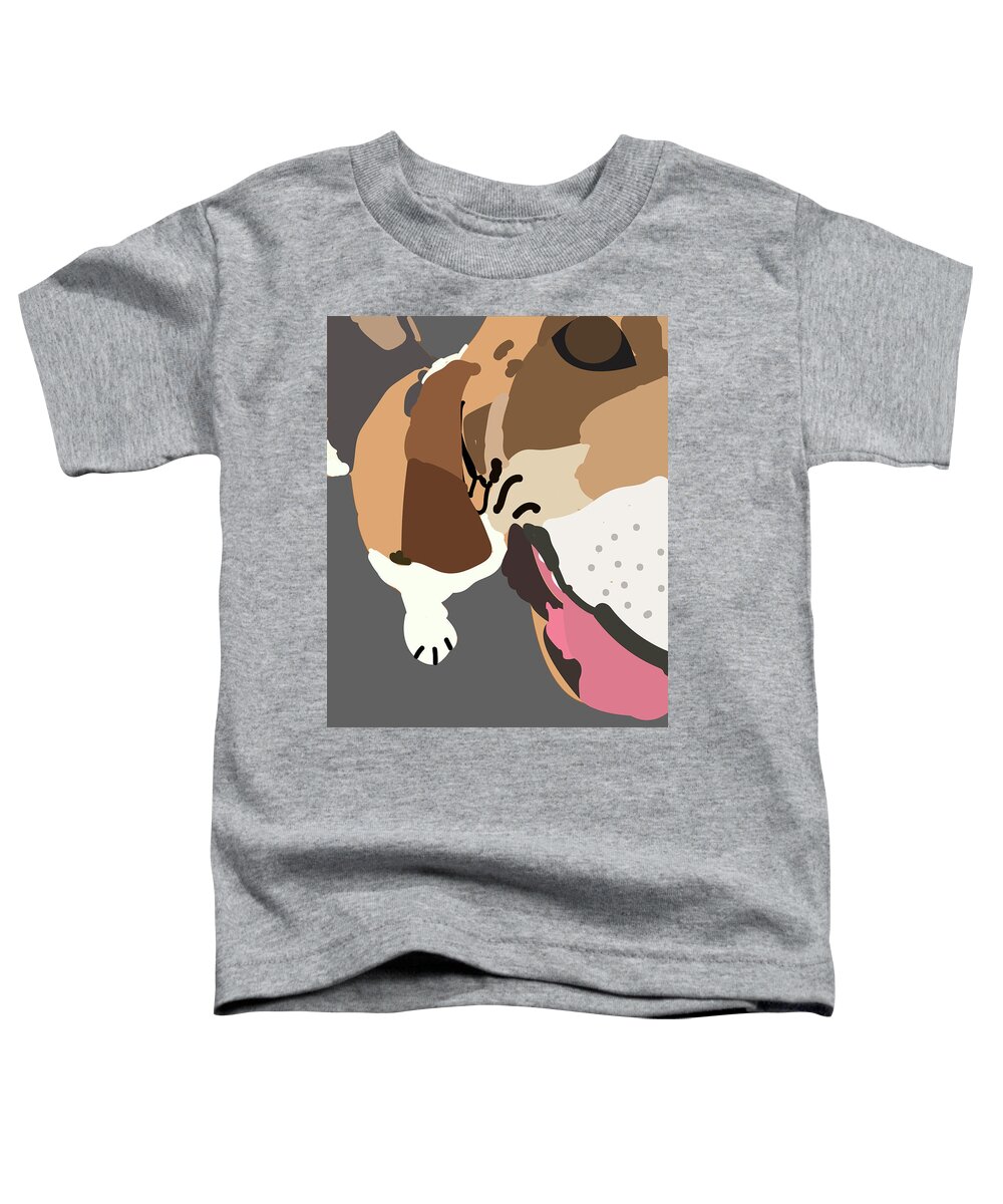 Basset Toddler T-Shirt featuring the digital art Basset Close Up by Caroline Elgin