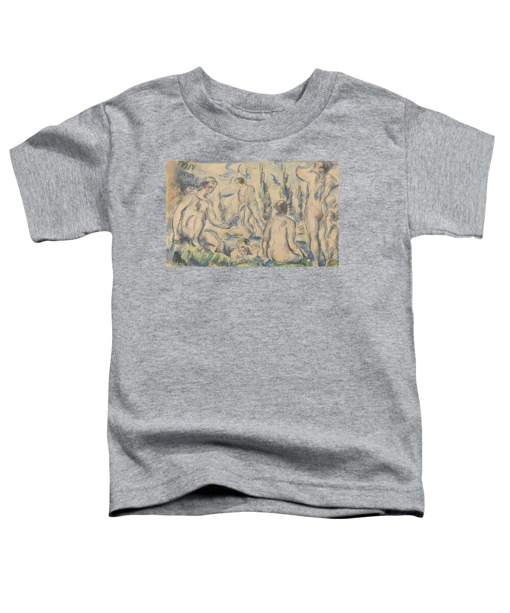 19th Century Art Toddler T-Shirt featuring the drawing Bathers, 1890-1892. by Paul Cezanne