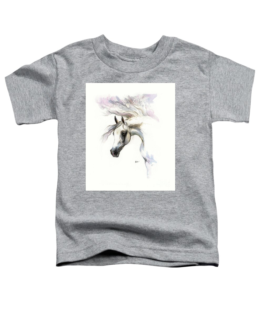 Horse Toddler T-Shirt featuring the painting Be my guardian angel #1 by Ang El