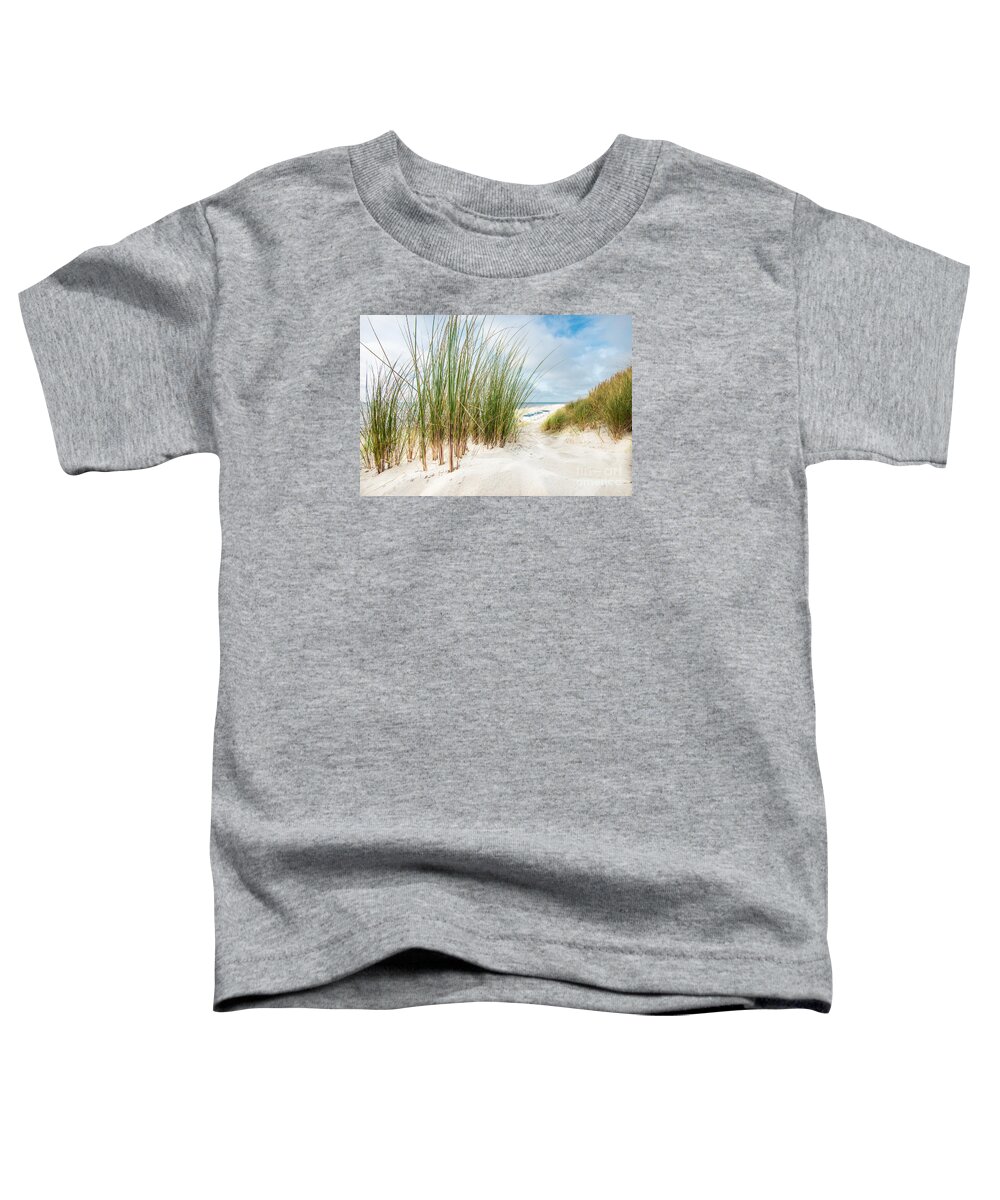 De Koog Toddler T-Shirt featuring the photograph Beach Scenery by Hannes Cmarits
