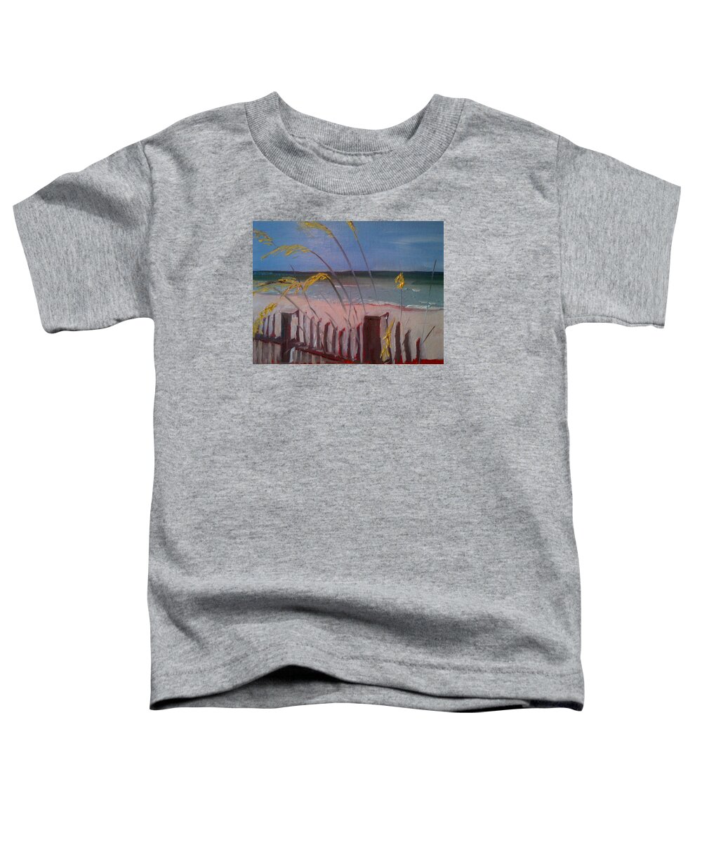 Beach Toddler T-Shirt featuring the painting Beach by Sheila Romard