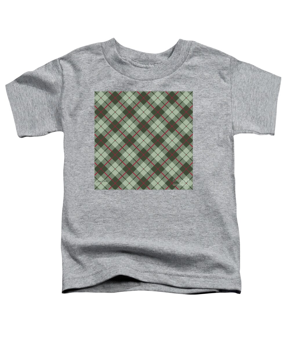 Plaid Toddler T-Shirt featuring the digital art Bear Crossing Plaid by Jean Plout