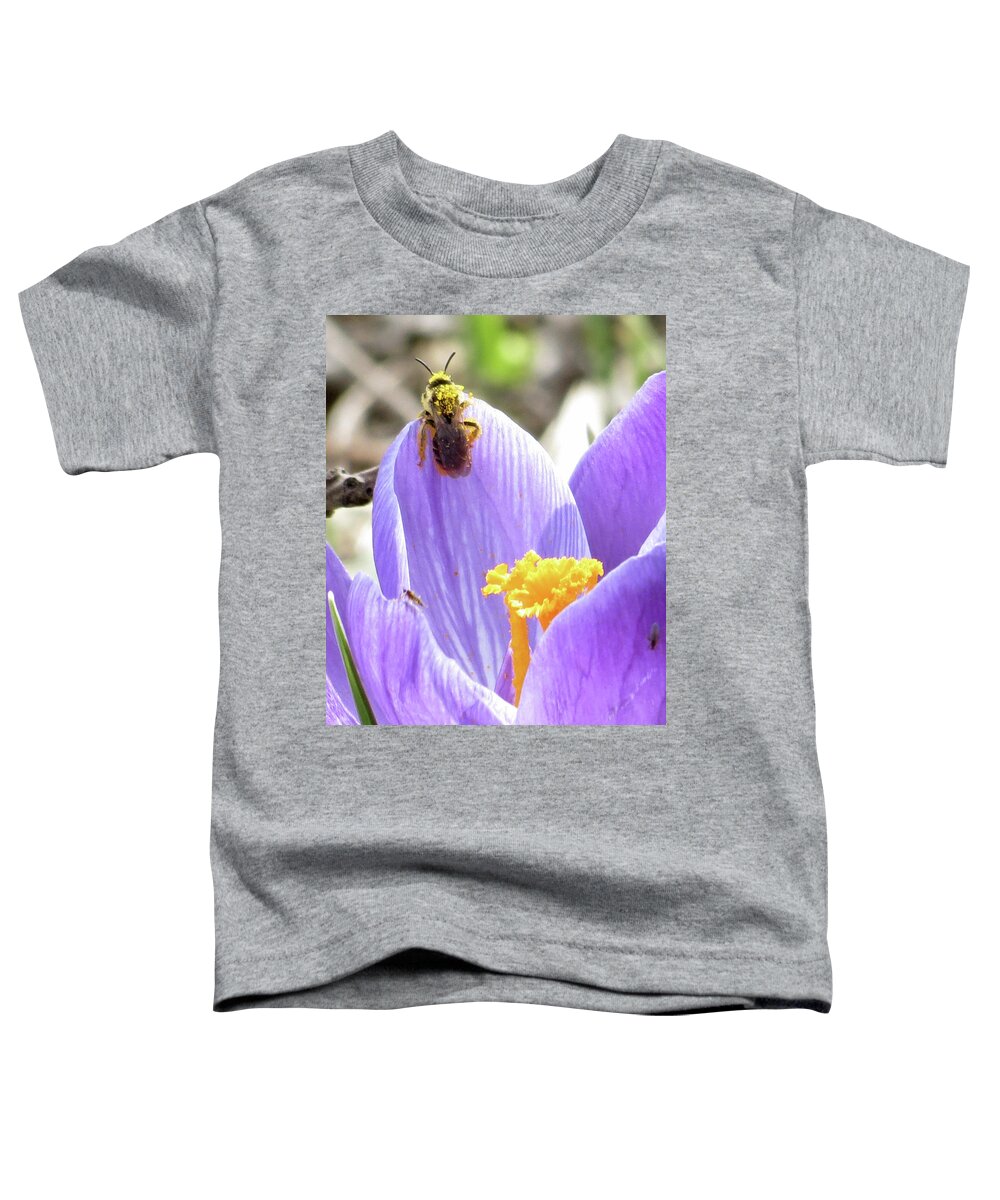 Bee Toddler T-Shirt featuring the photograph Bee Pollen by Azthet Photography