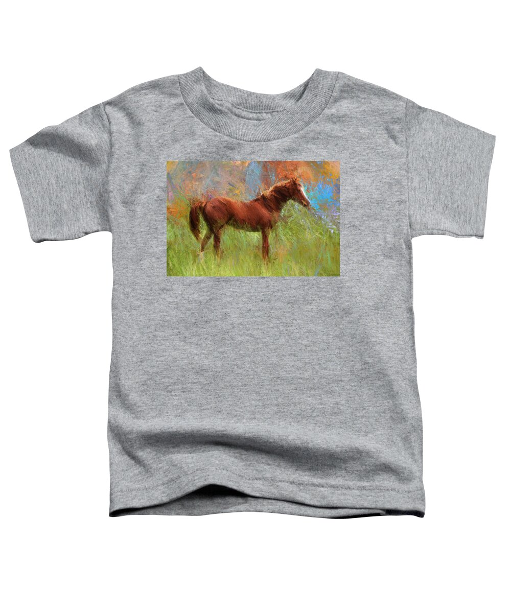 Horse Toddler T-Shirt featuring the photograph Bella In Bold Pastels by Shannon Story
