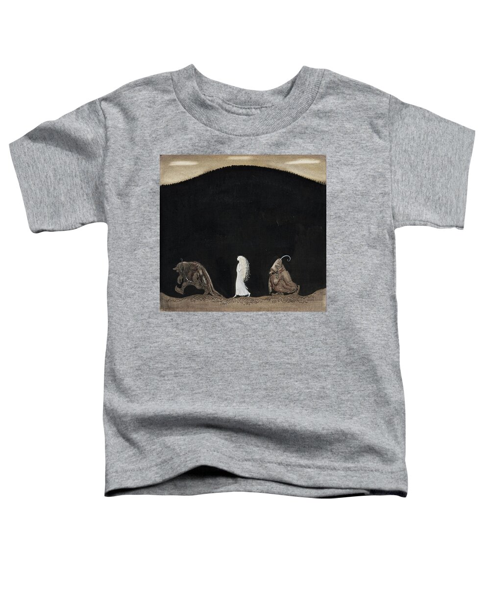 John Bauer Toddler T-Shirt featuring the painting Bianca Maria And Trolls by John Bauer