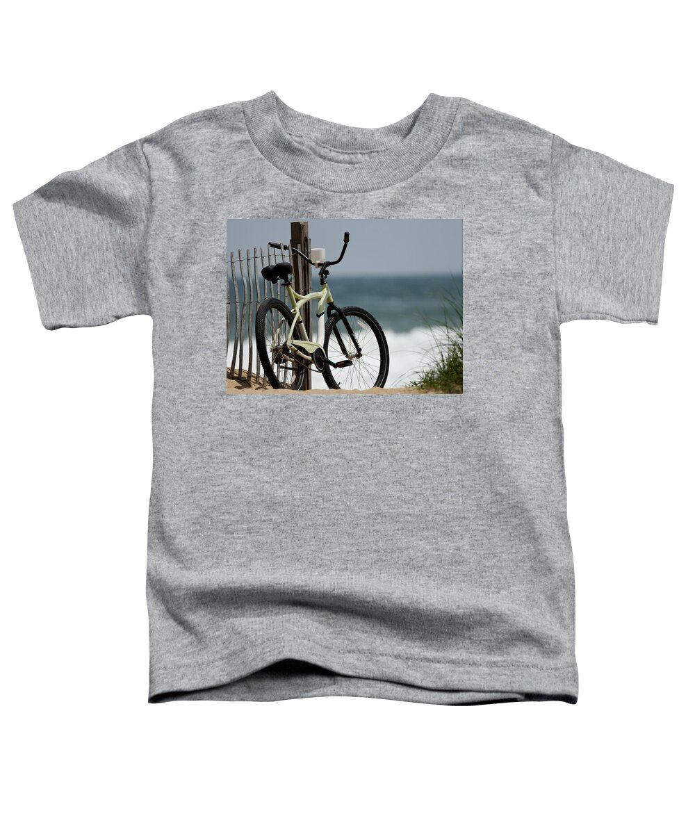 Beach Toddler T-Shirt featuring the photograph Bicycle on the Beach by Julie Niemela