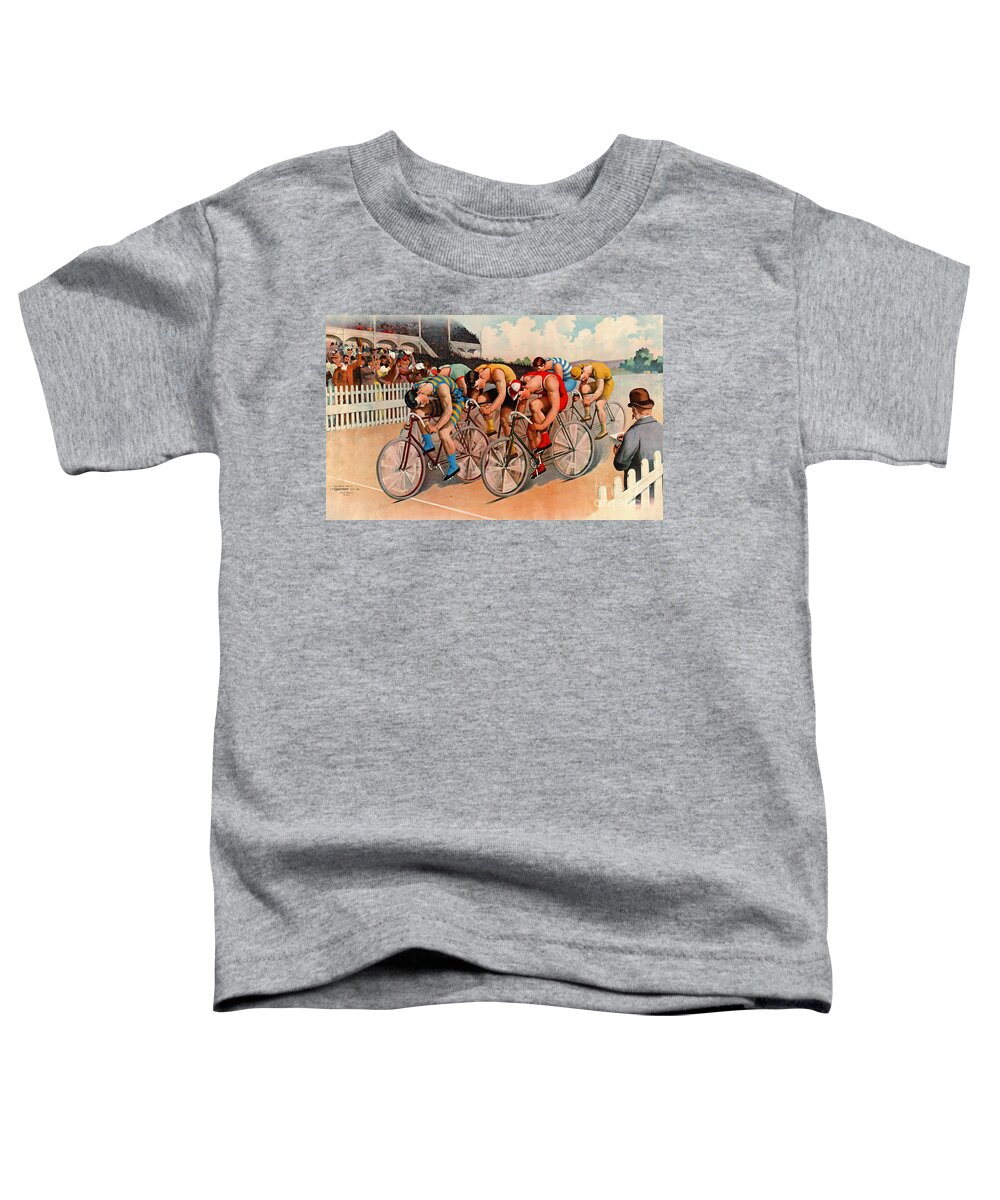 Bicycle Race 1895 Toddler T-Shirt featuring the photograph Bicycle Race 1895 by Padre Art