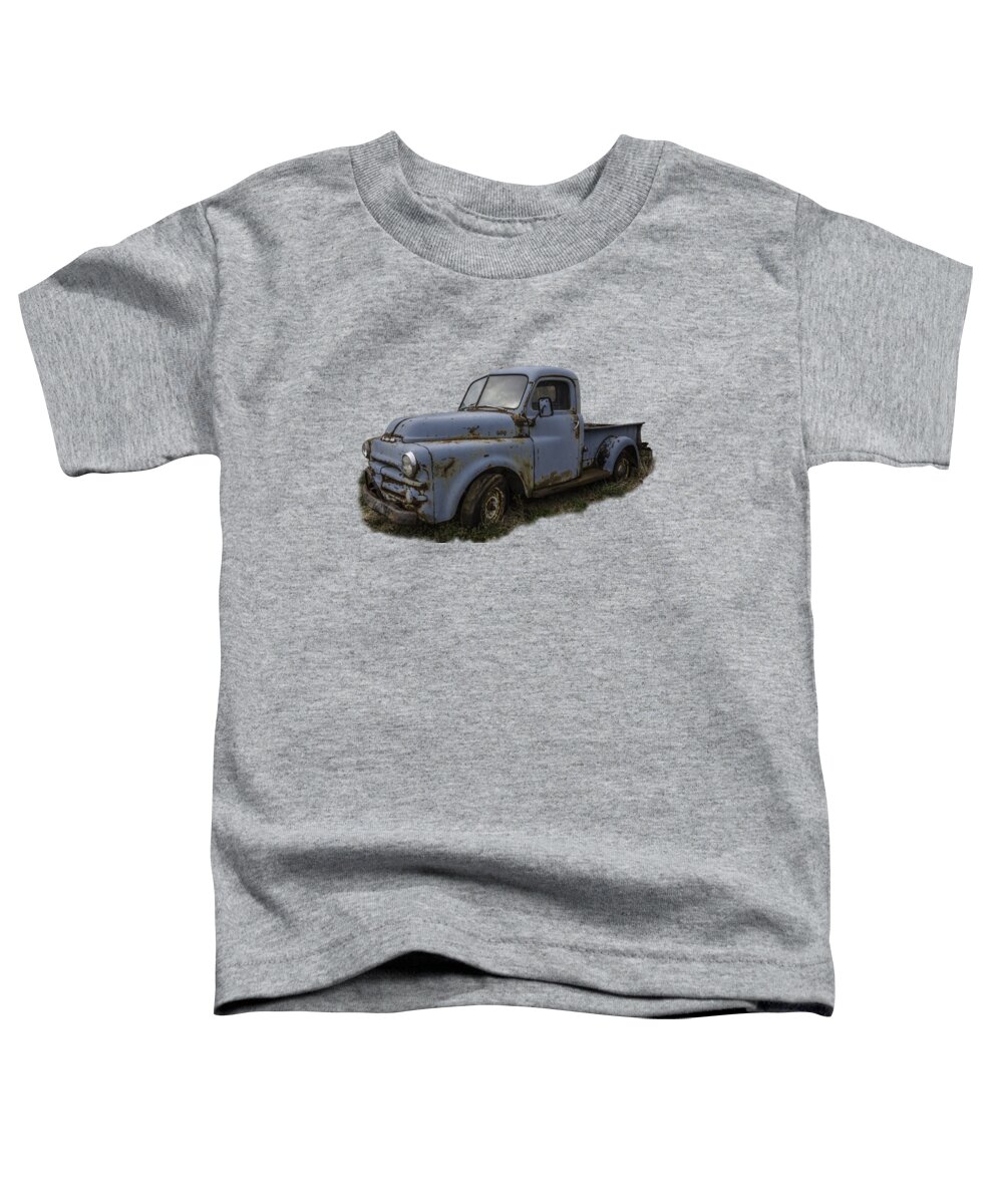 Abandoned Toddler T-Shirt featuring the photograph Big Blue Dodge Alone by Debra and Dave Vanderlaan