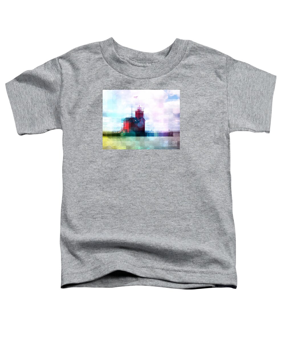 Michigan Toddler T-Shirt featuring the photograph Big Red Lighthouse on Lake Michigan by Phil Perkins