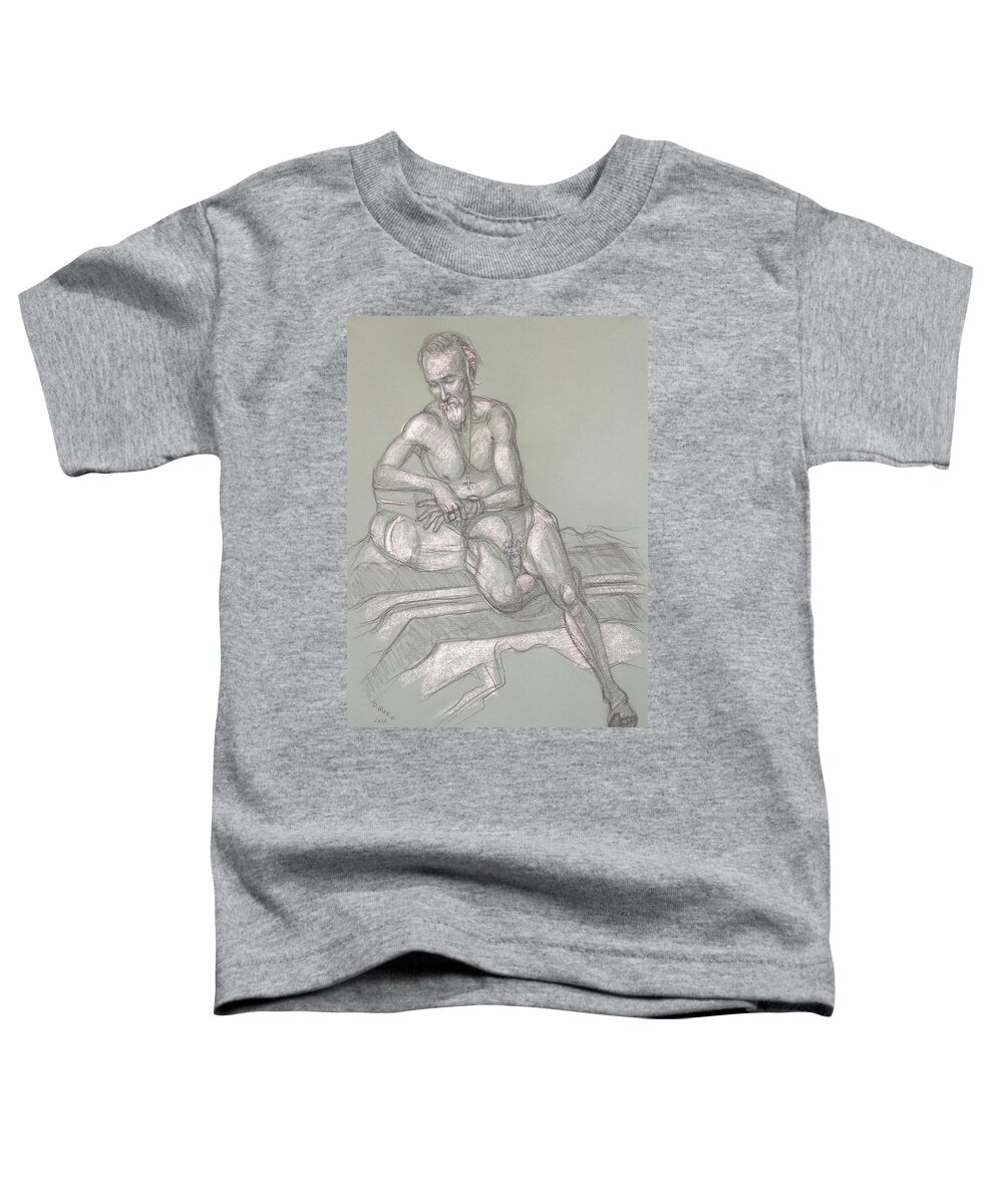 Realism Toddler T-Shirt featuring the drawing Bill C Reclining by Donelli DiMaria