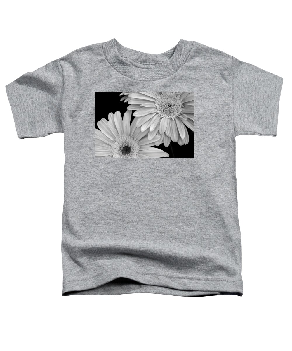Flower Toddler T-Shirt featuring the photograph Black and White Gerbera Daisies 1 by Amy Fose