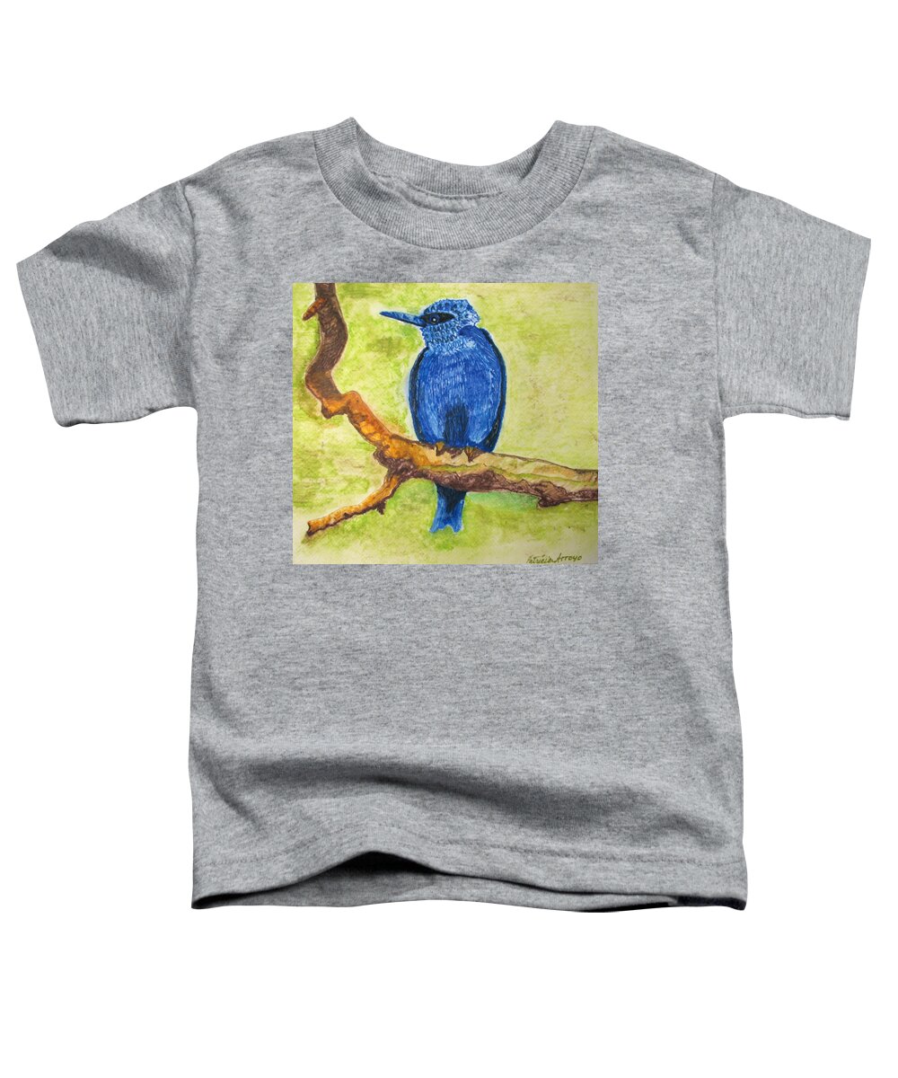 Birds Toddler T-Shirt featuring the painting Black as Blue Bird by Patricia Arroyo