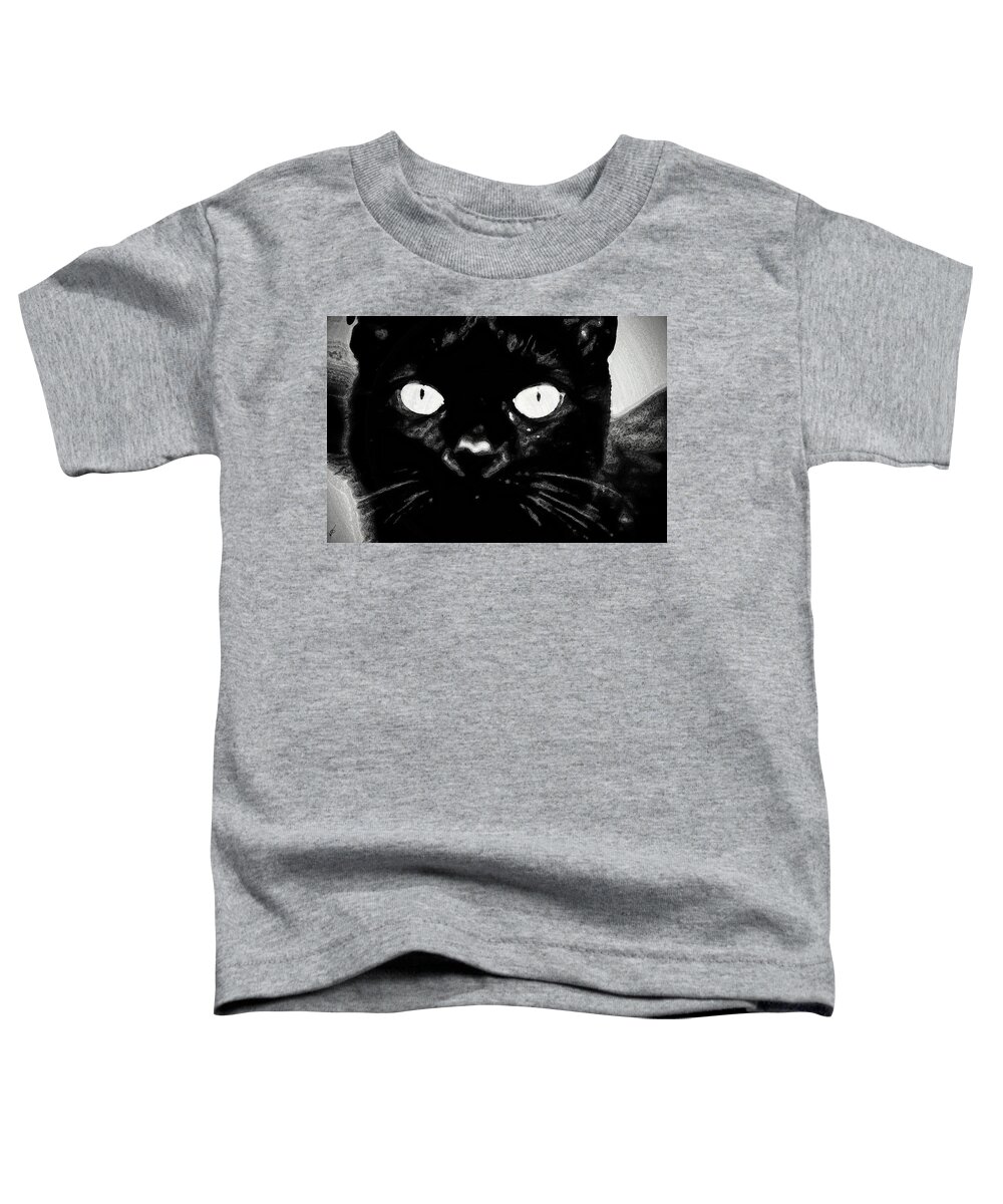 Black Cat Toddler T-Shirt featuring the photograph Black Cat by Gina O'Brien