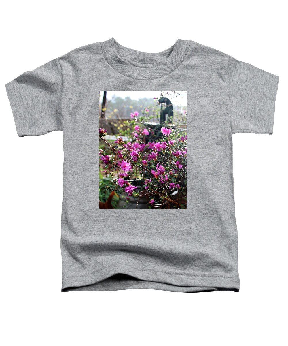 Flowers Toddler T-Shirt featuring the photograph Blooming Water Pump by Elizabeth Harllee