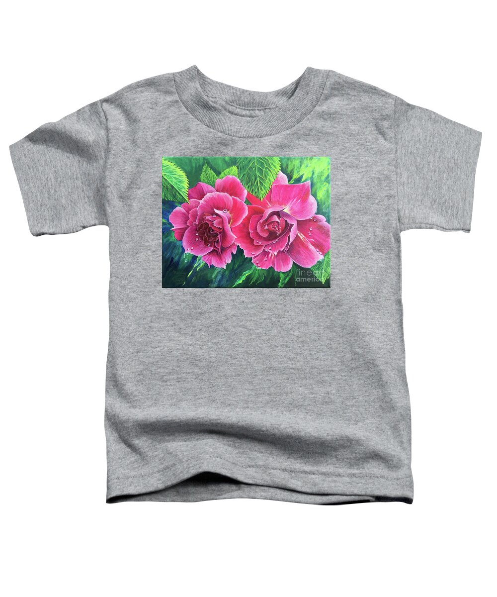 Blossom Buddies Toddler T-Shirt featuring the painting Blossom Buddies by Nancy Cupp