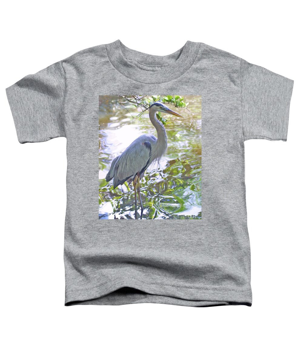 Birds Toddler T-Shirt featuring the photograph Blue Heron by Dodie Ulery