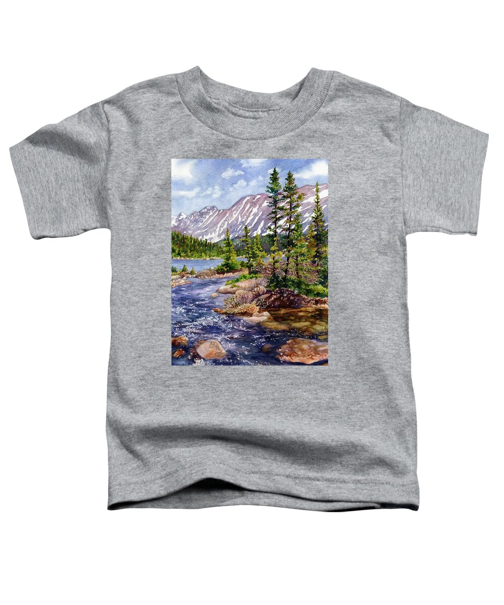 Blue River Painting Toddler T-Shirt featuring the painting Blue River by Anne Gifford