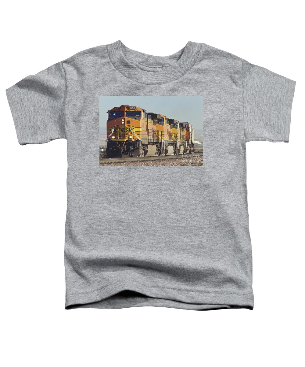 Transportation Toddler T-Shirt featuring the photograph BNSF Freight Train by Richard R Hansen and Photo Researchers