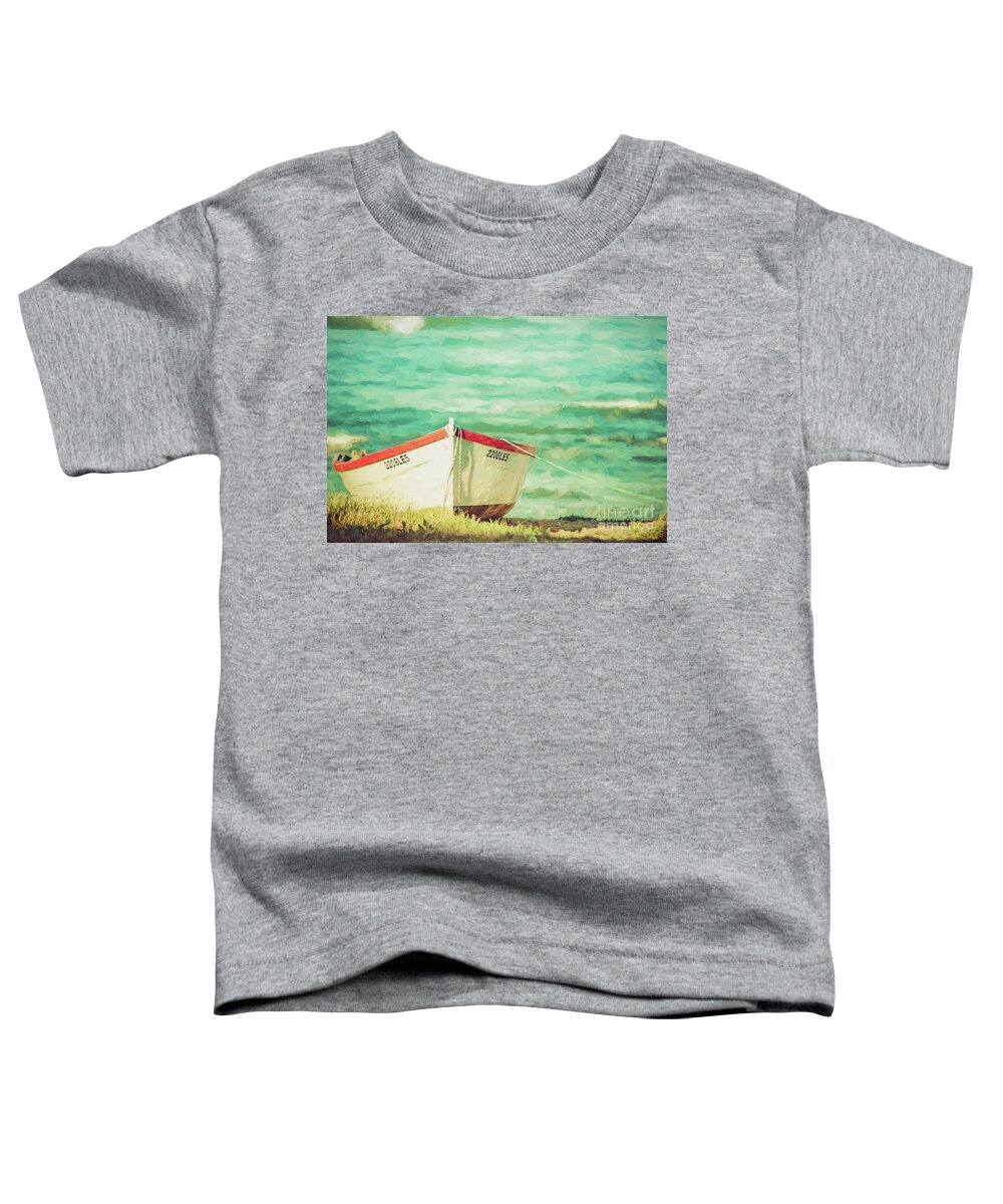 Van Gogh Toddler T-Shirt featuring the digital art Boat on the shore by Howard Ferrier