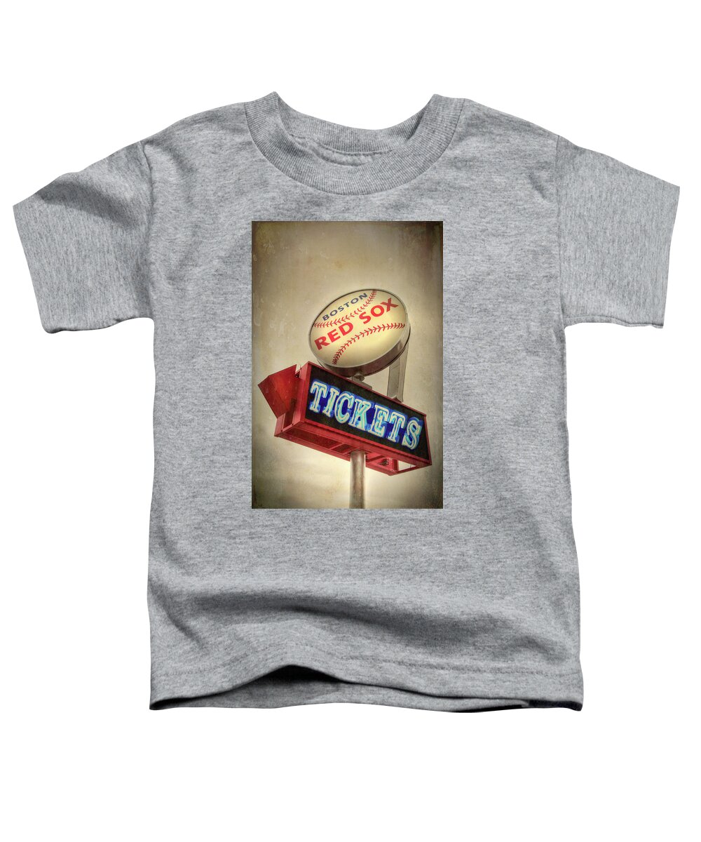 Boston Red Sox Vintage Baseball Sign Toddler T-Shirt featuring the photograph Boston Red Sox Vintage Baseball Sign by Joann Vitali