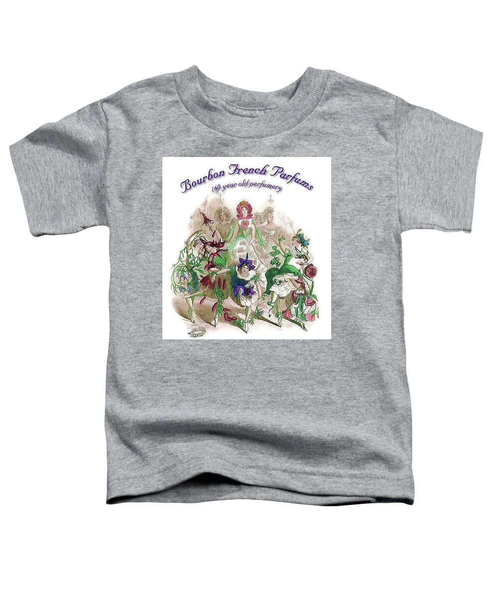 Perfume Ad Toddler T-Shirt featuring the digital art Bourbon French Perfume by Kim Kent