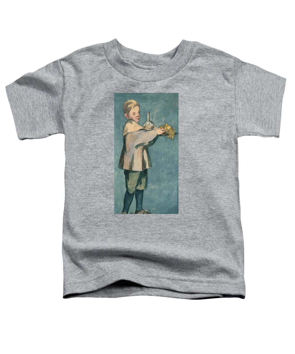 French Painters Toddler T-Shirt featuring the painting Boy Carrying a Tray by Edouard Manet