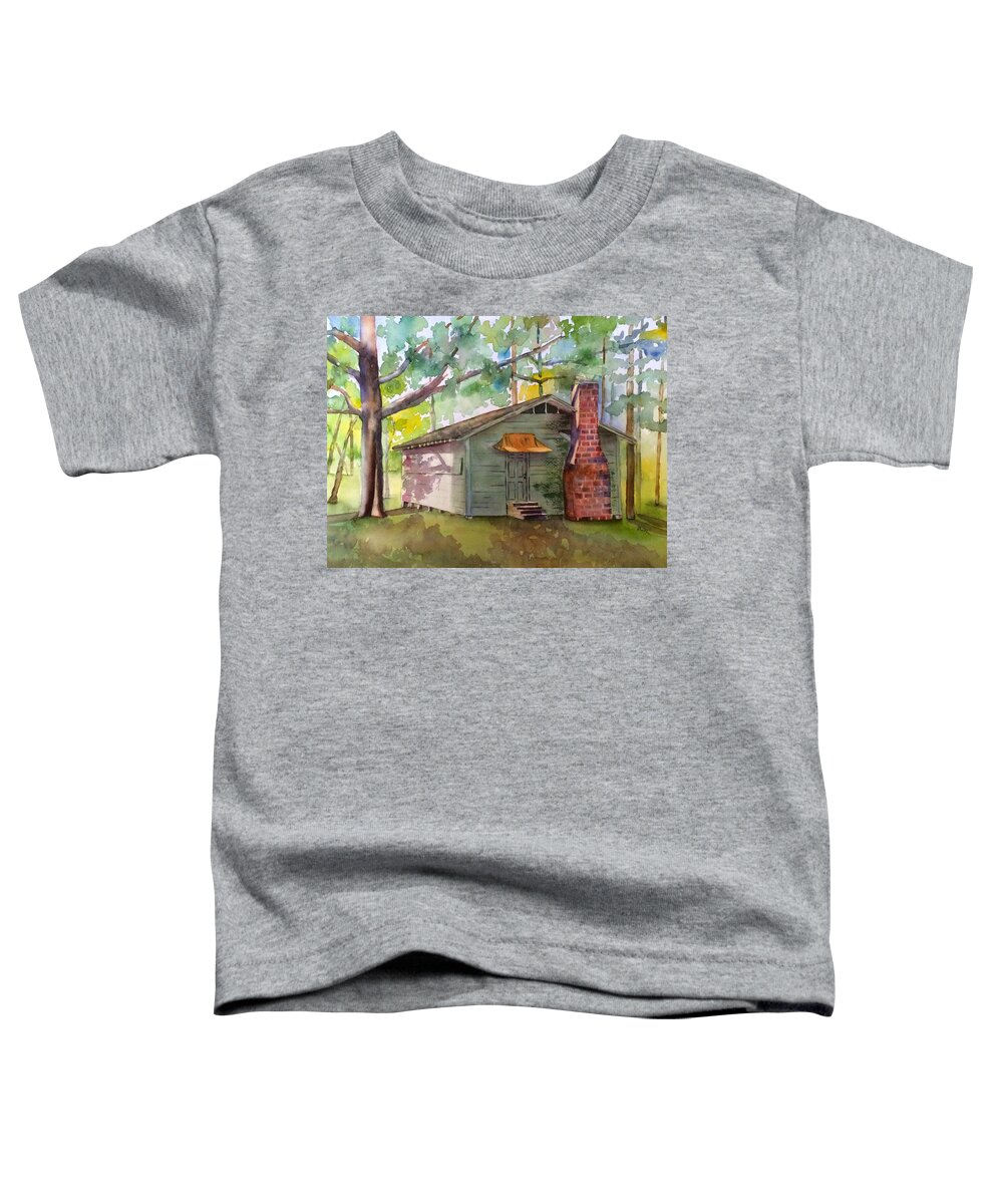 Boy Scout Toddler T-Shirt featuring the painting Boy Scout Hut by Beth Fontenot