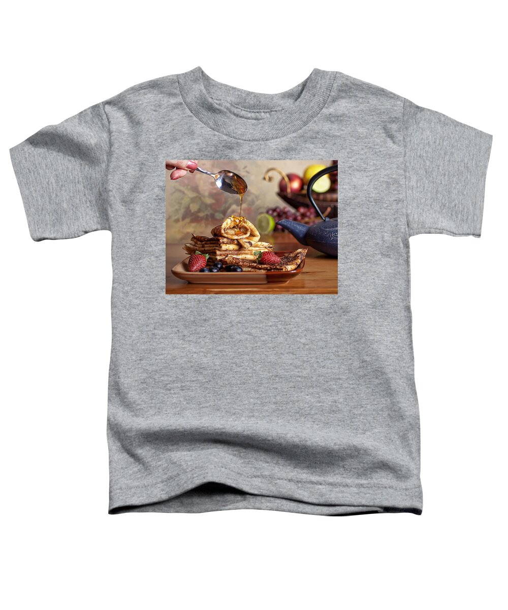 Still Life Toddler T-Shirt featuring the photograph Breakfast by Anna Rumiantseva