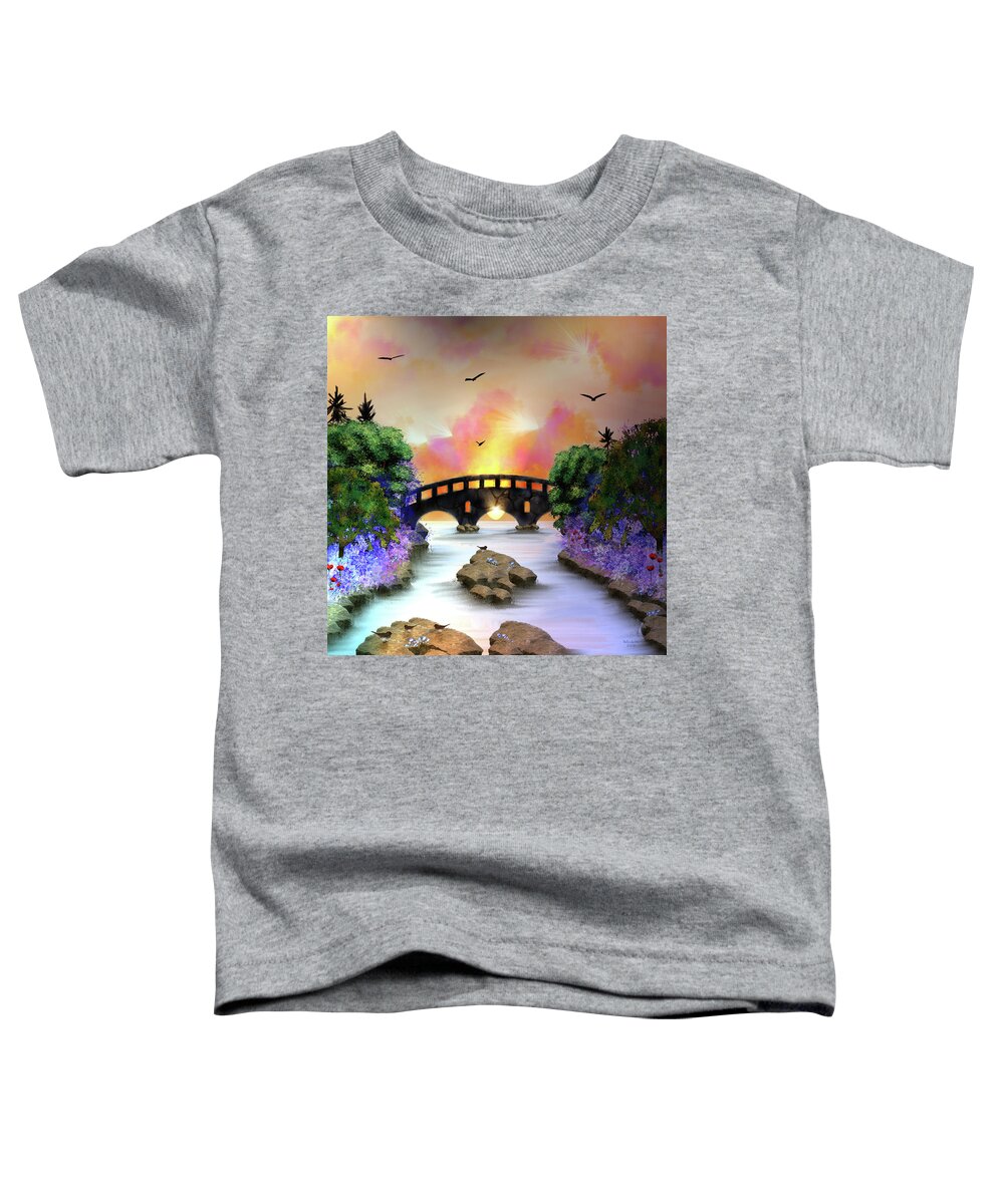 Digital Art Toddler T-Shirt featuring the digital art Bridges, Not Walls by Artful Oasis