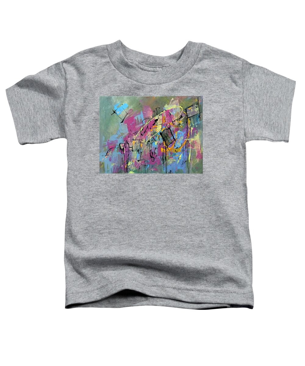 Abstract Toddler T-Shirt featuring the painting Broken Hearts by Terri Einer