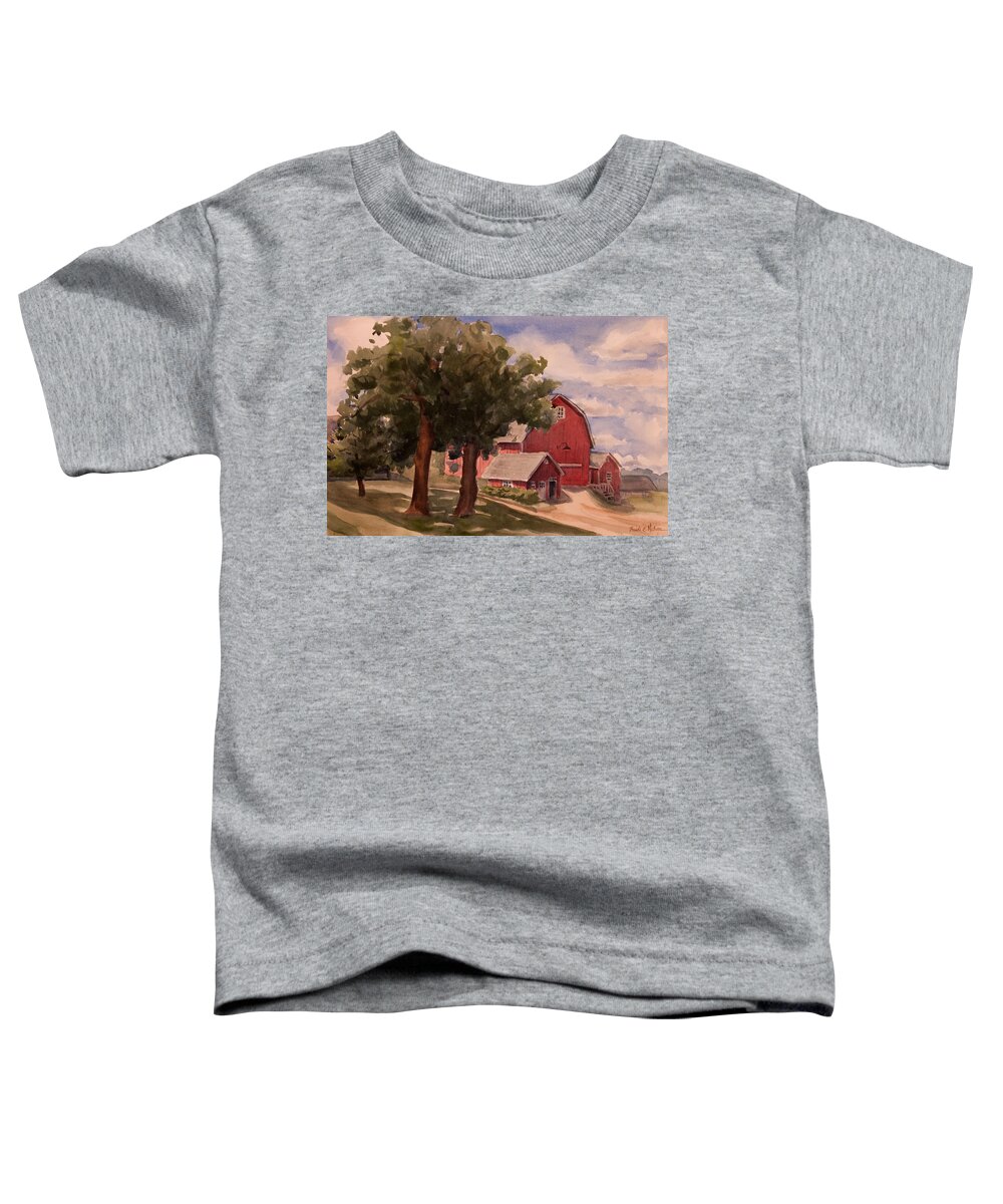 Barn Toddler T-Shirt featuring the painting Bruentrump Barn by Heidi E Nelson