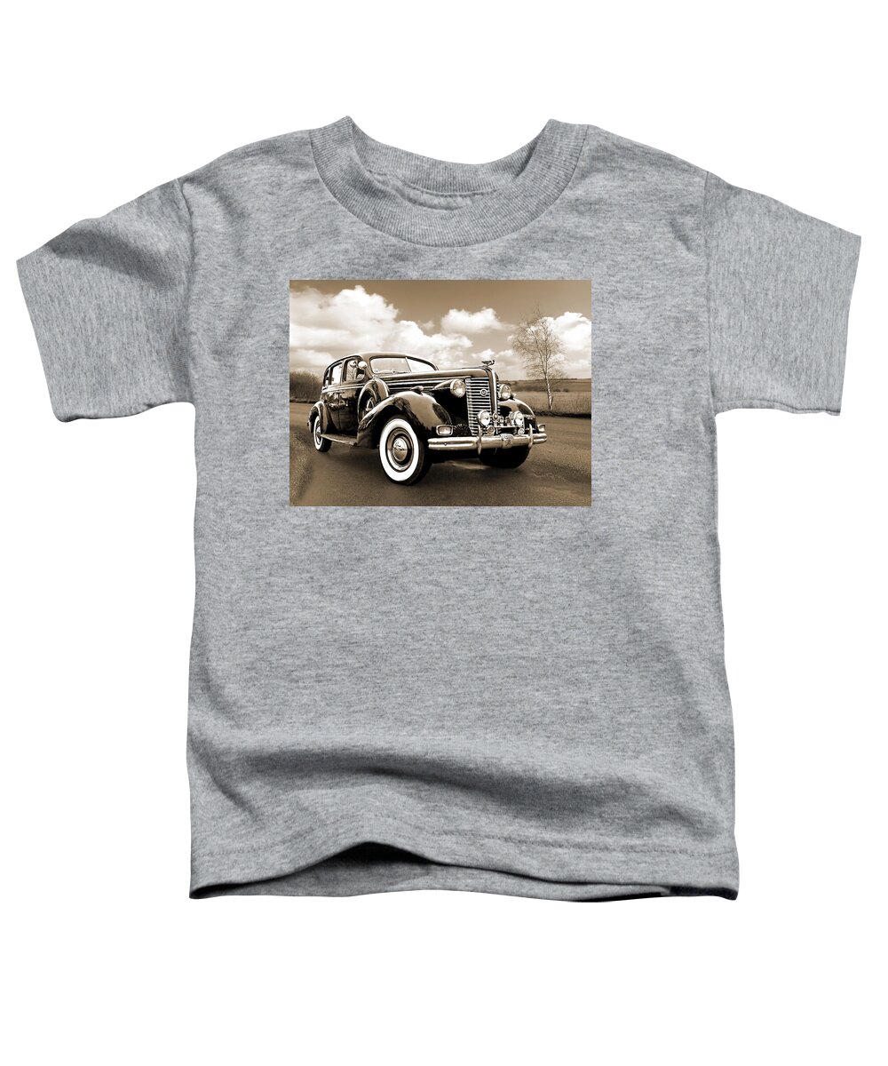 Buick Toddler T-Shirt featuring the photograph Buick 8 1938 Sedan in Sepia by Gill Billington