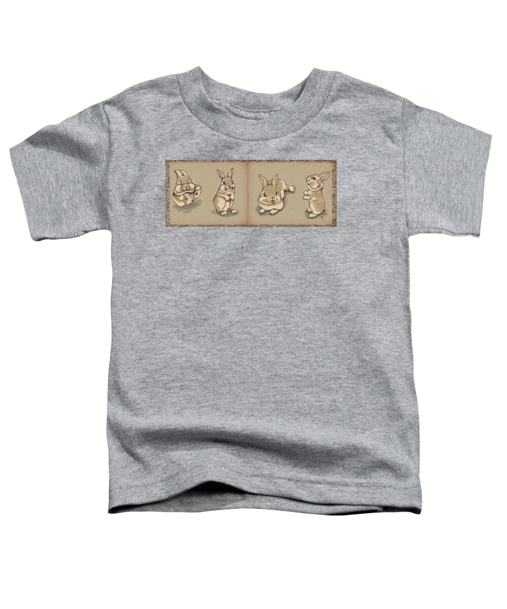 Sketch Toddler T-Shirt featuring the painting Bunny sketch by Veronica Minozzi