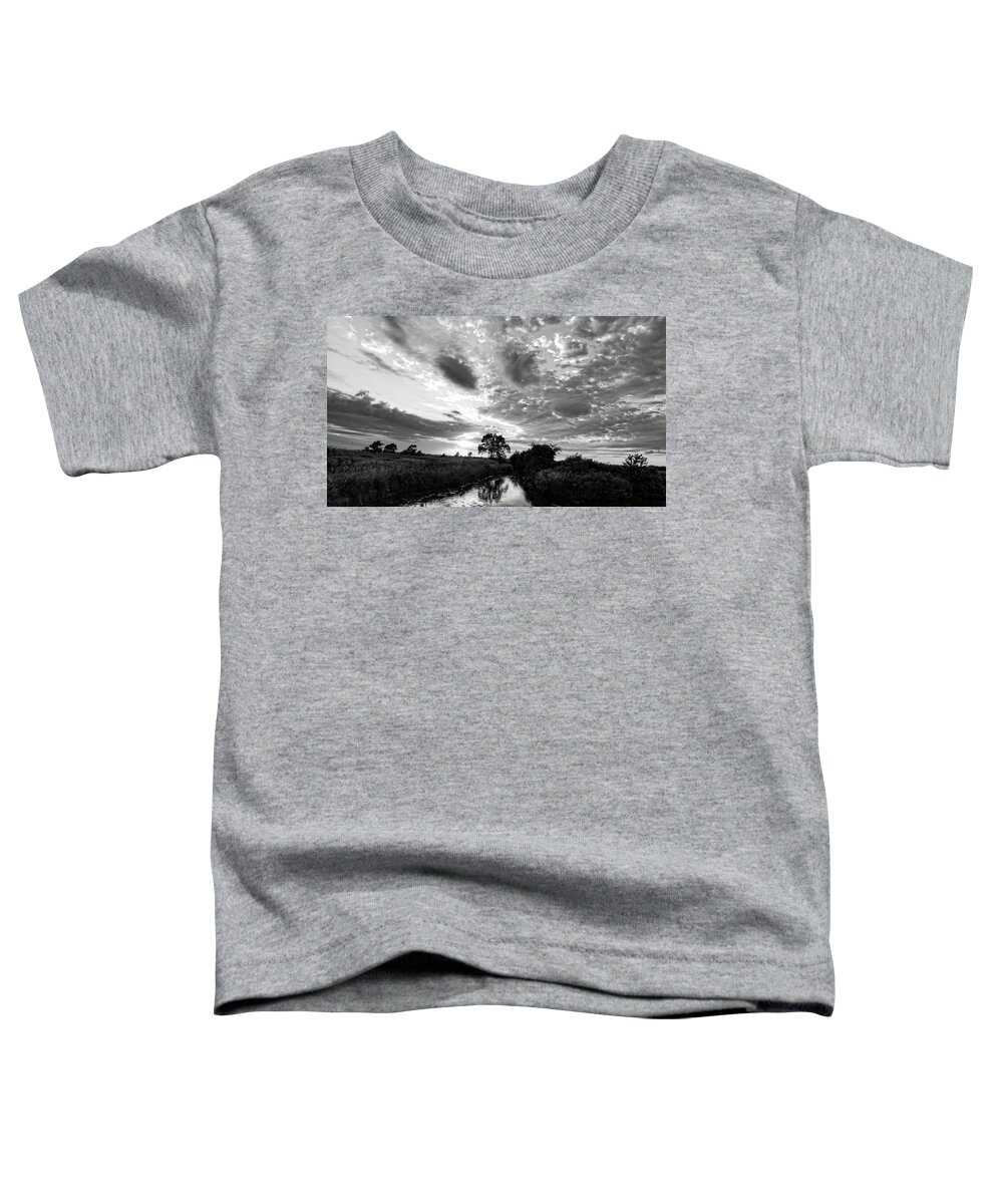 Sunset Toddler T-Shirt featuring the photograph Butler County Sunset BNW 2 by Bonfire Photography