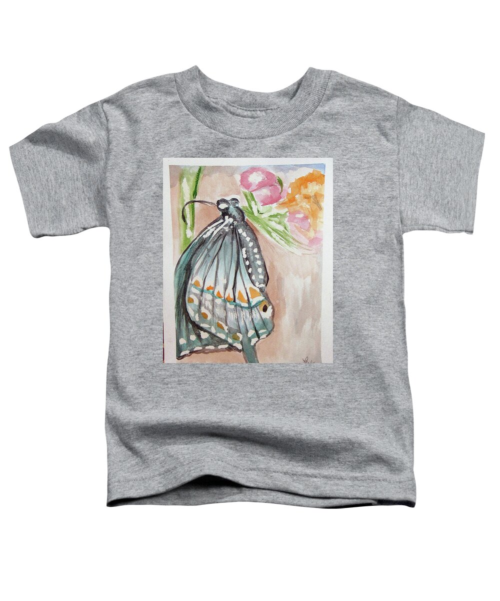  Toddler T-Shirt featuring the painting Butterfly 4 by Loretta Nash