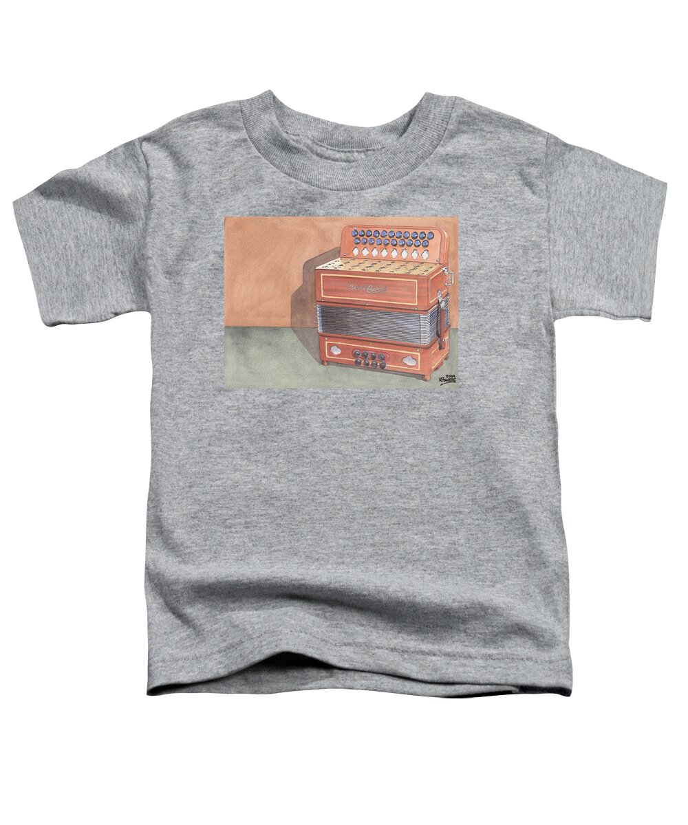 Button Toddler T-Shirt featuring the painting Button Accordion Three by Ken Powers