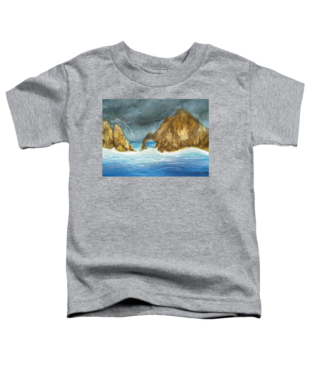 Cabo San Lucas Toddler T-Shirt featuring the painting Cabo Storm by Susan Nielsen