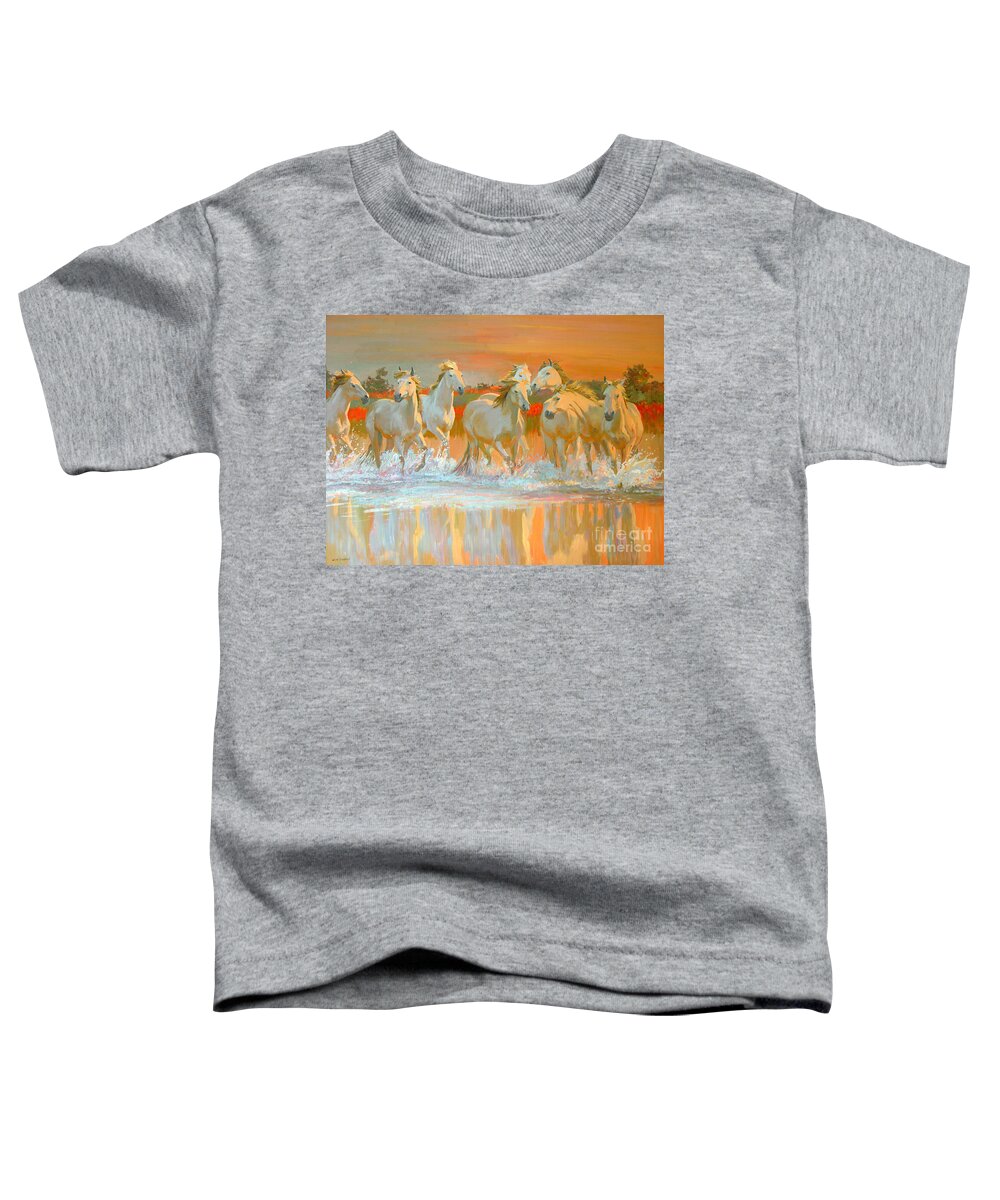 Wild; Horse Toddler T-Shirt featuring the painting Camargue by William Ireland