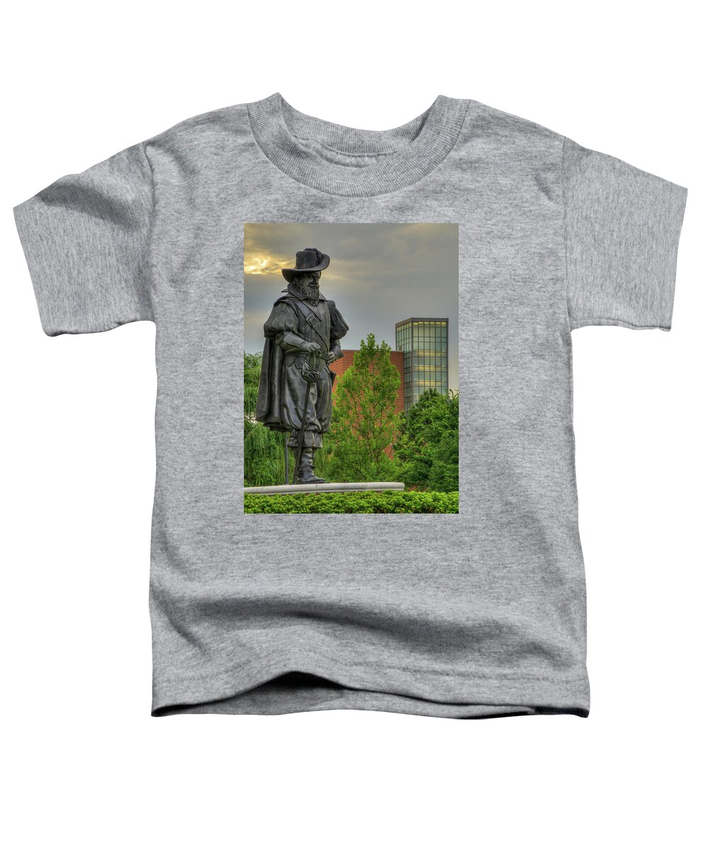 English Sea Captain Who Is The Namesake For Christopher Newport University In Newport News Toddler T-Shirt featuring the photograph Captain Christopher Newport by Jerry Gammon