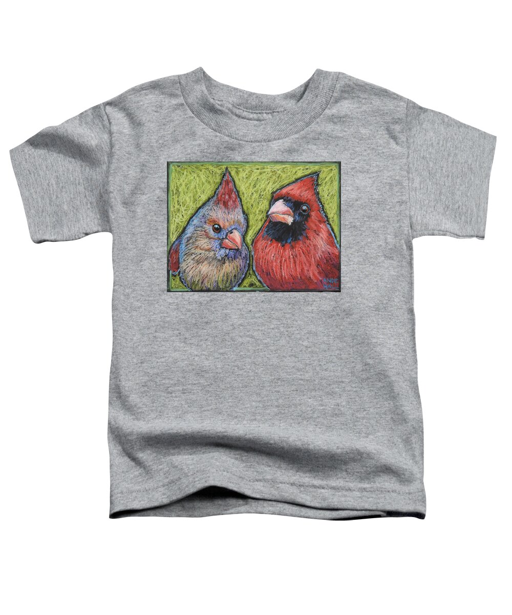 Cardinals Toddler T-Shirt featuring the painting Cardinal Mugs by Ande Hall