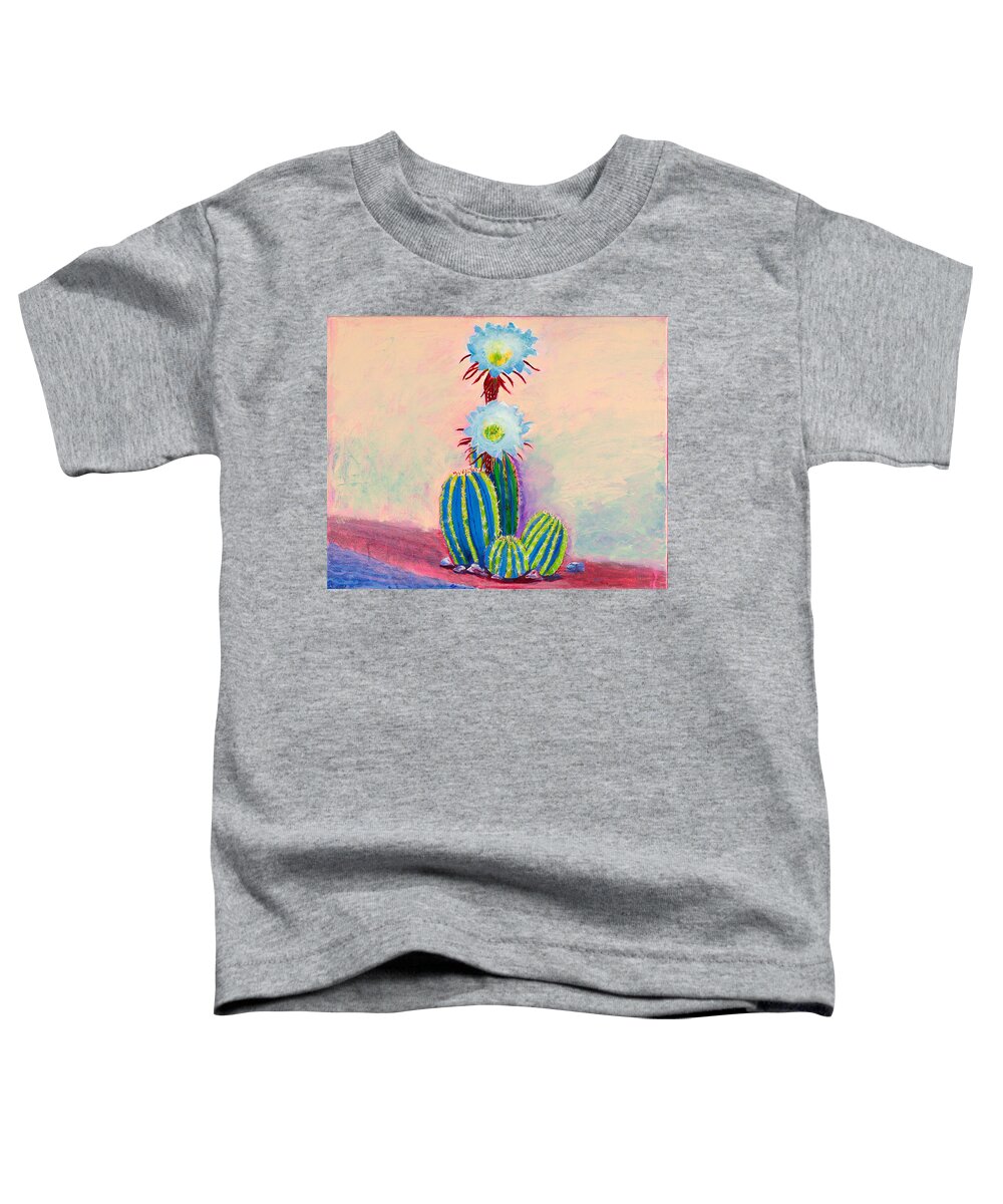 Cactus Toddler T-Shirt featuring the painting Carefree Cactus 16 x 20 by Santana Star