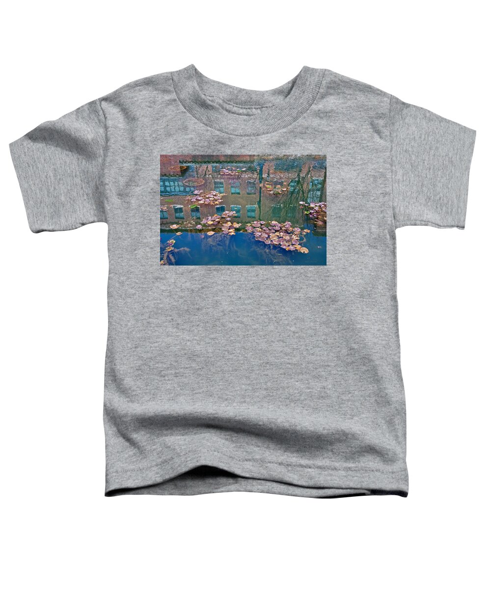 Carroll Creek Linear Park Toddler T-Shirt featuring the photograph Carroll Creek Reflections by Suzanne Stout