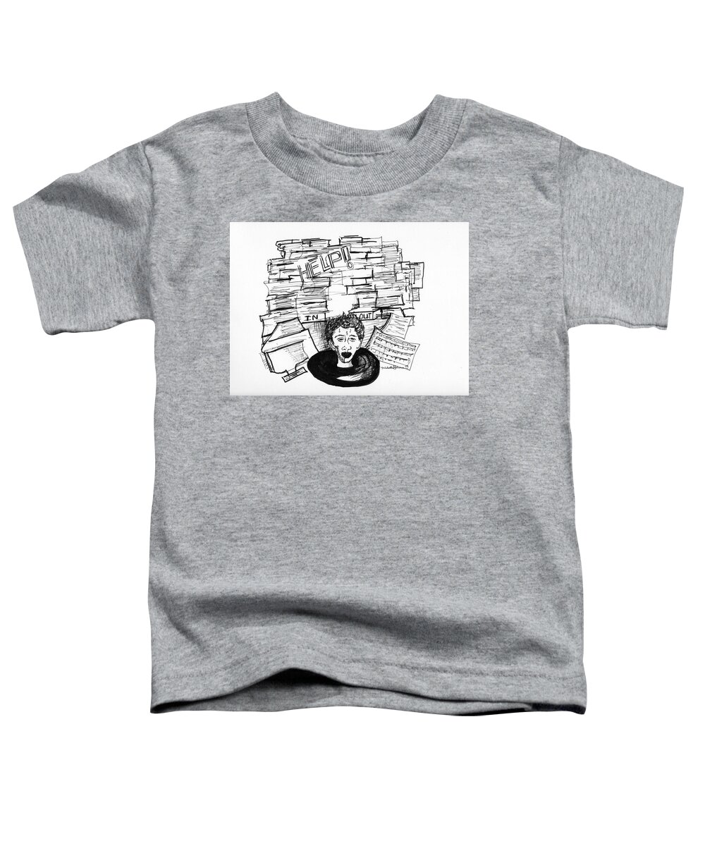 Cartoons Toddler T-Shirt featuring the drawing Cartoon Inbox by Michelle Gilmore