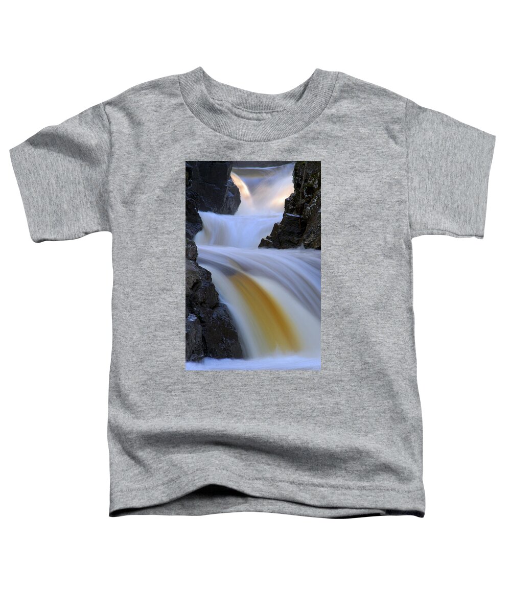 Cascade River State Park Toddler T-Shirt featuring the photograph Cascade at Dawn by Larry Ricker