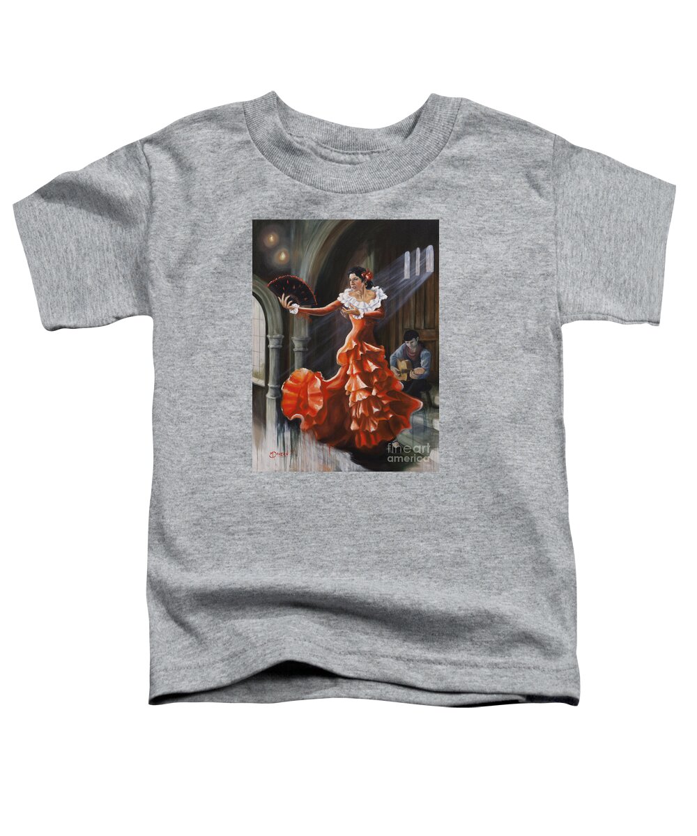 Flamenco Dancer Toddler T-Shirt featuring the painting Cassandra by Paint The Floor