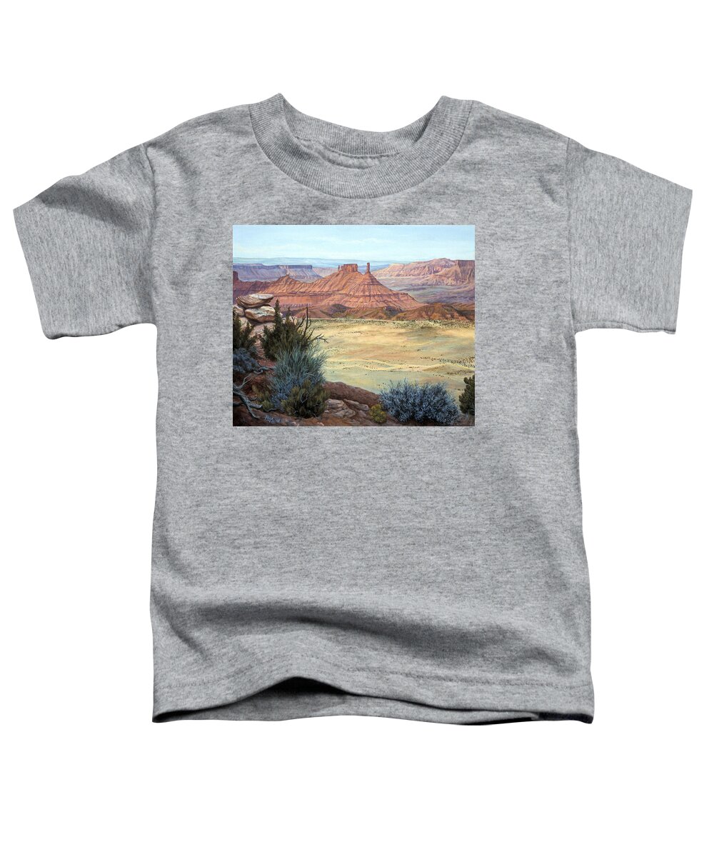 Landscape Toddler T-Shirt featuring the painting Castle Rock IV by Page Holland