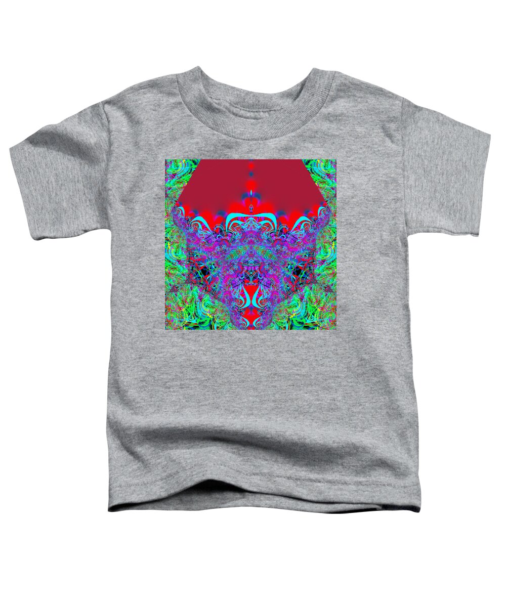 James Smullins Toddler T-Shirt featuring the digital art Cat God by James Smullins